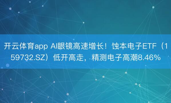開云體育app AI眼鏡高速增長(zhǎng)！蝕本電子ETF（159732.SZ）低開高走，精測(cè)電子高潮8.46%